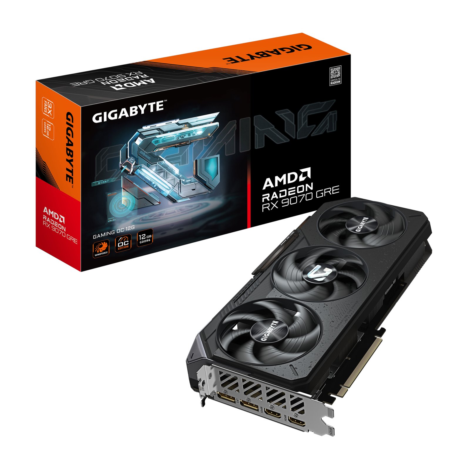 Gigabyte Technology Radeon RX 9070 GRE GAMING OC 12G Graphics Card - 12GB GDDR6, 192bit, PCI-E 5.0, GV-R907GREGAMING OC-12GD