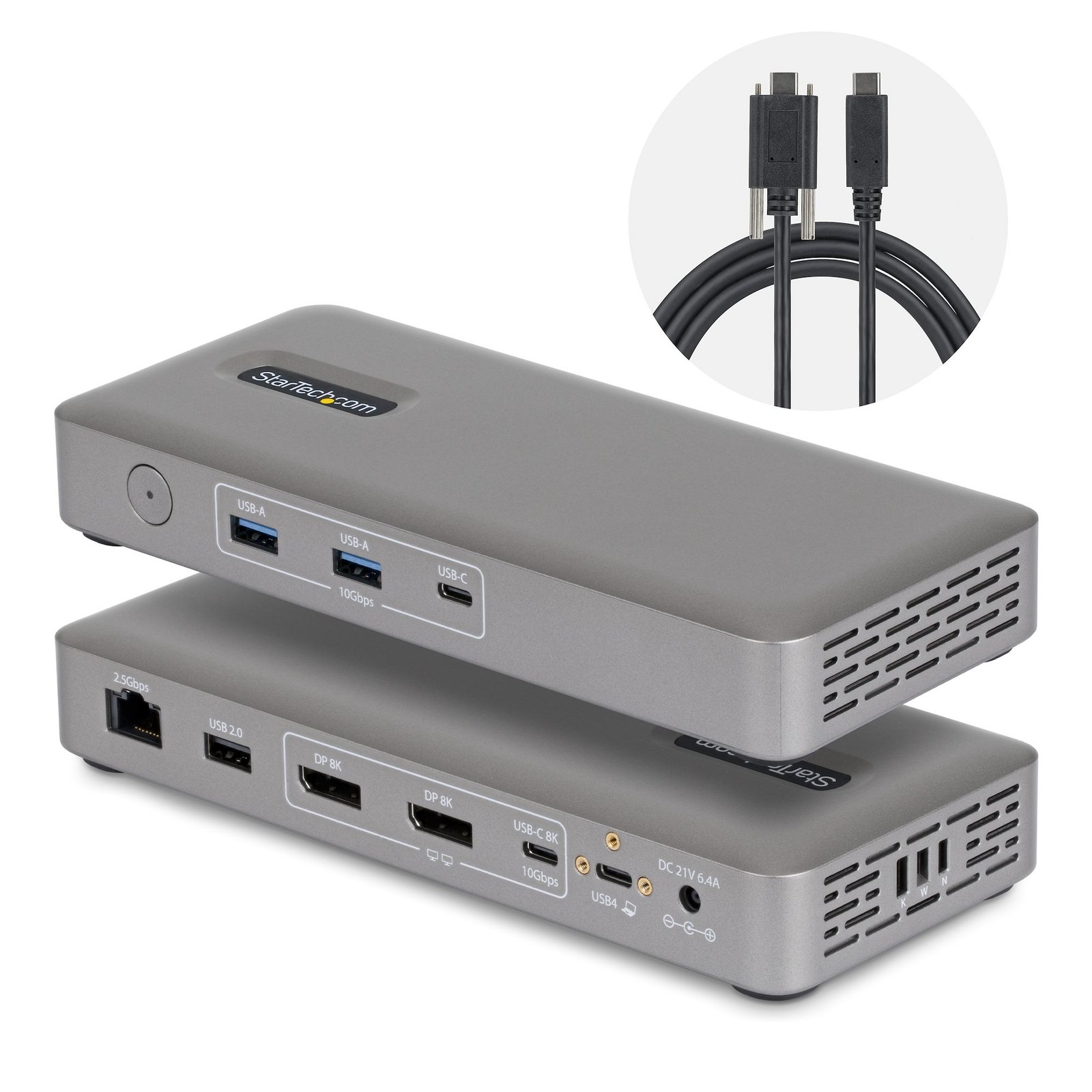 StarTech.com USB4 Docking Station, Driverless Dual 4K 144Hz for Mac and Windows, Universal USB-C 208N-USB4-DOCK