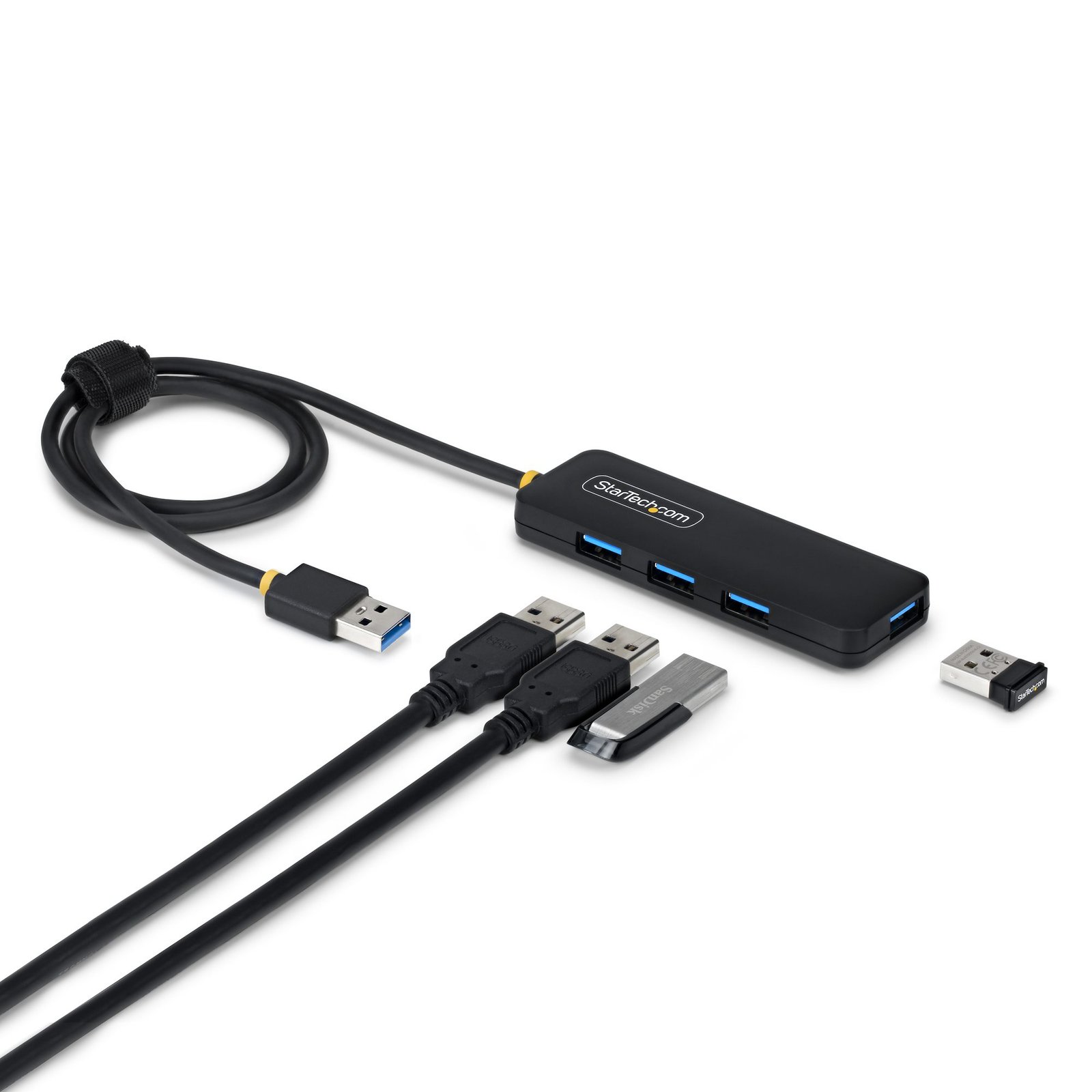 StarTech.com 4-Port USB-A Hub, 5Gbps, Bus Powered, to 4x Mini Extra Long 2ft/61cm Host Cable, PCR H5A4A-USB-HUB-2