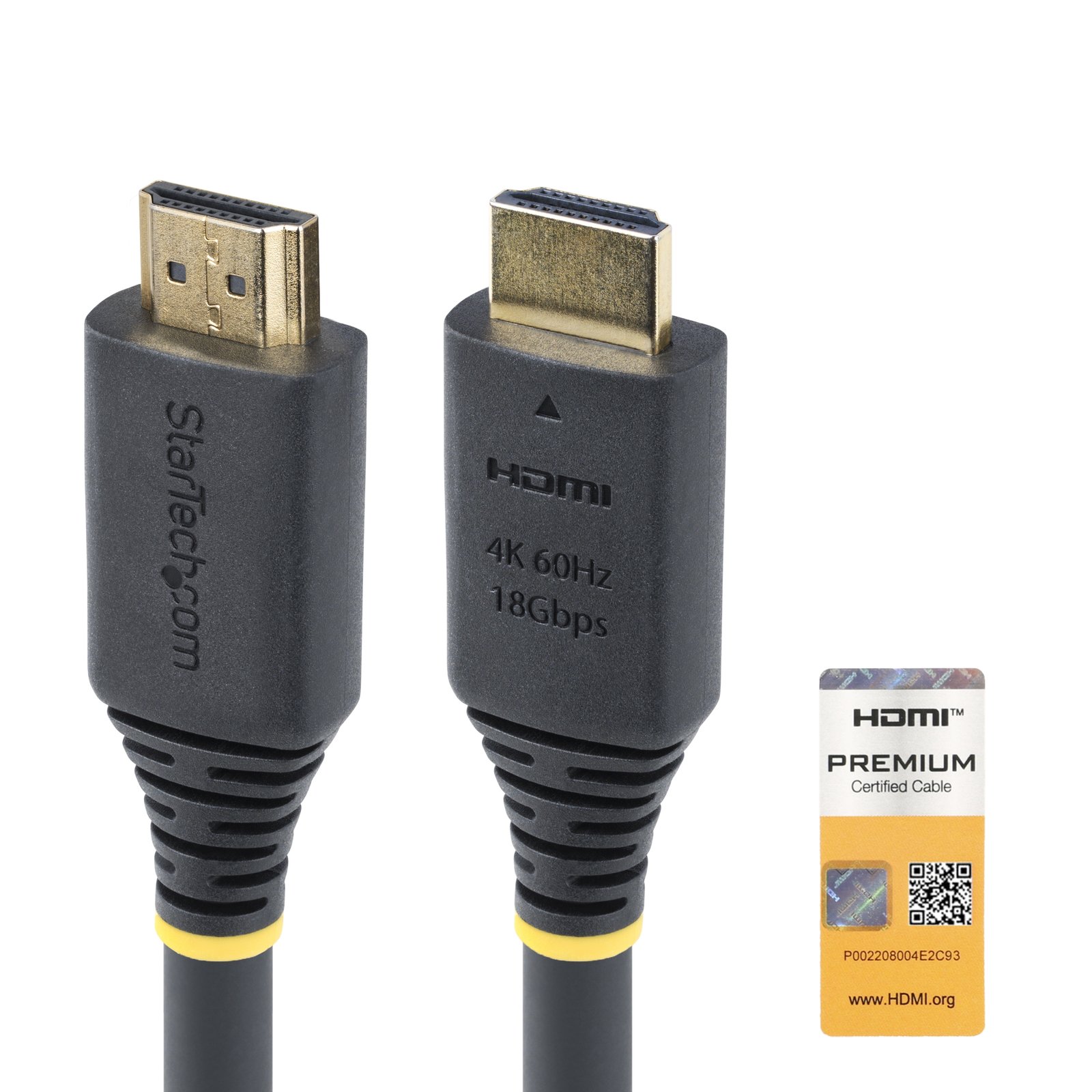 StarTech.com 15m (49.2ft) Active High Speed HDMI Cable, 4K 60Hz/1440p 144Hz, HDR10/HDCP 2.2/ARC, HDMI2-CABLE-4K60-15M