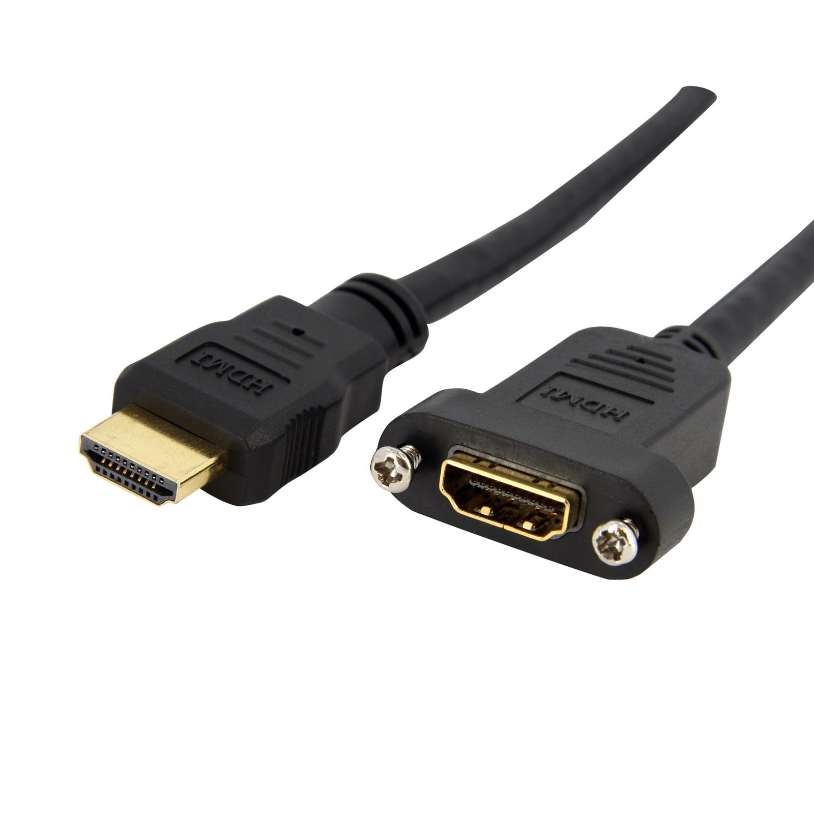StarTech.com 3ft (91cm) HDMI Female to Male Adapter, 4K High Speed Panel Mount Cable, 30Hz UHD 10.2 HDMIPNLFM3