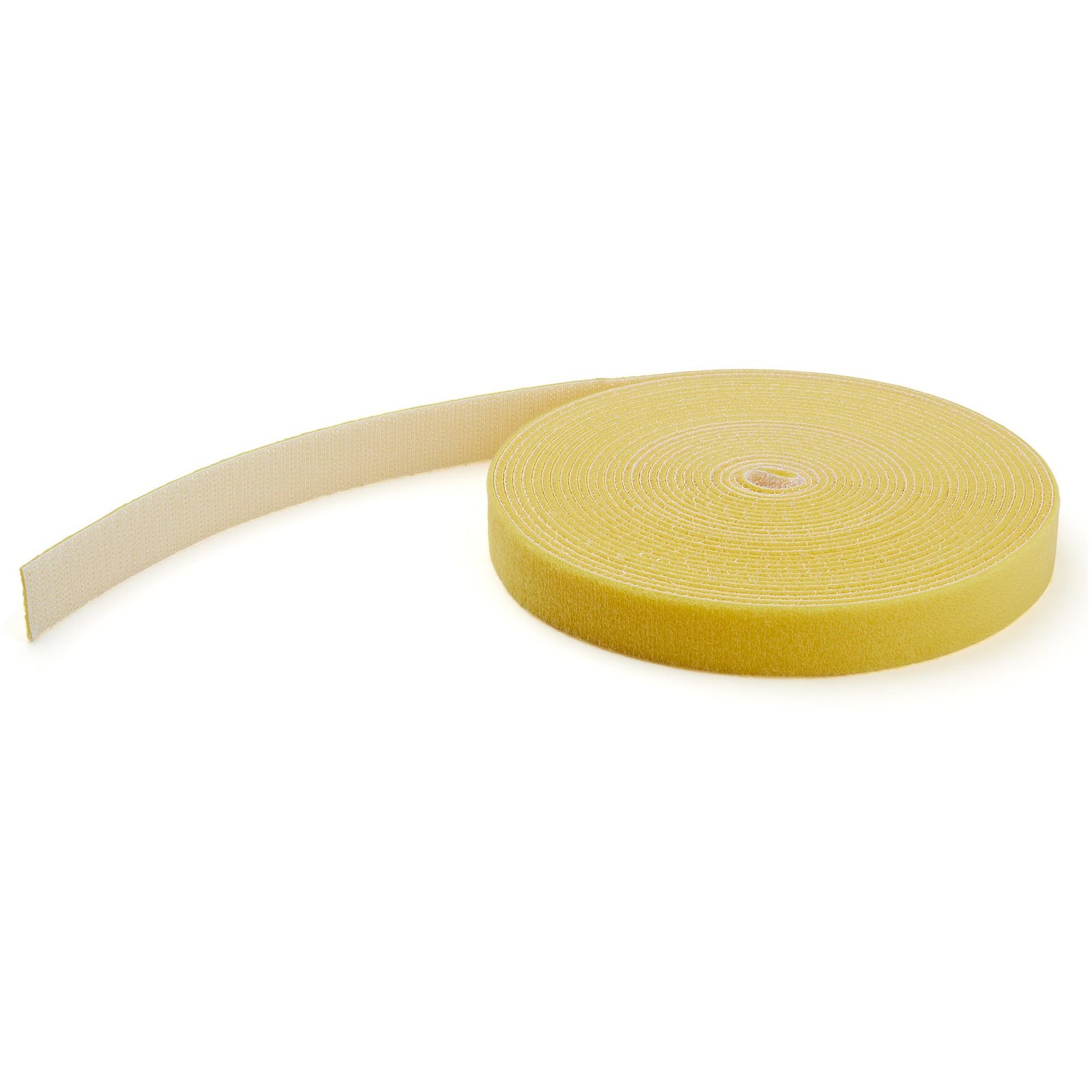 StarTech.com 50ft (15.2m) Hook and Loop Roll, Yellow, Cut-to-Size Reusable Cable Ties, Bulk HKLP50YW
