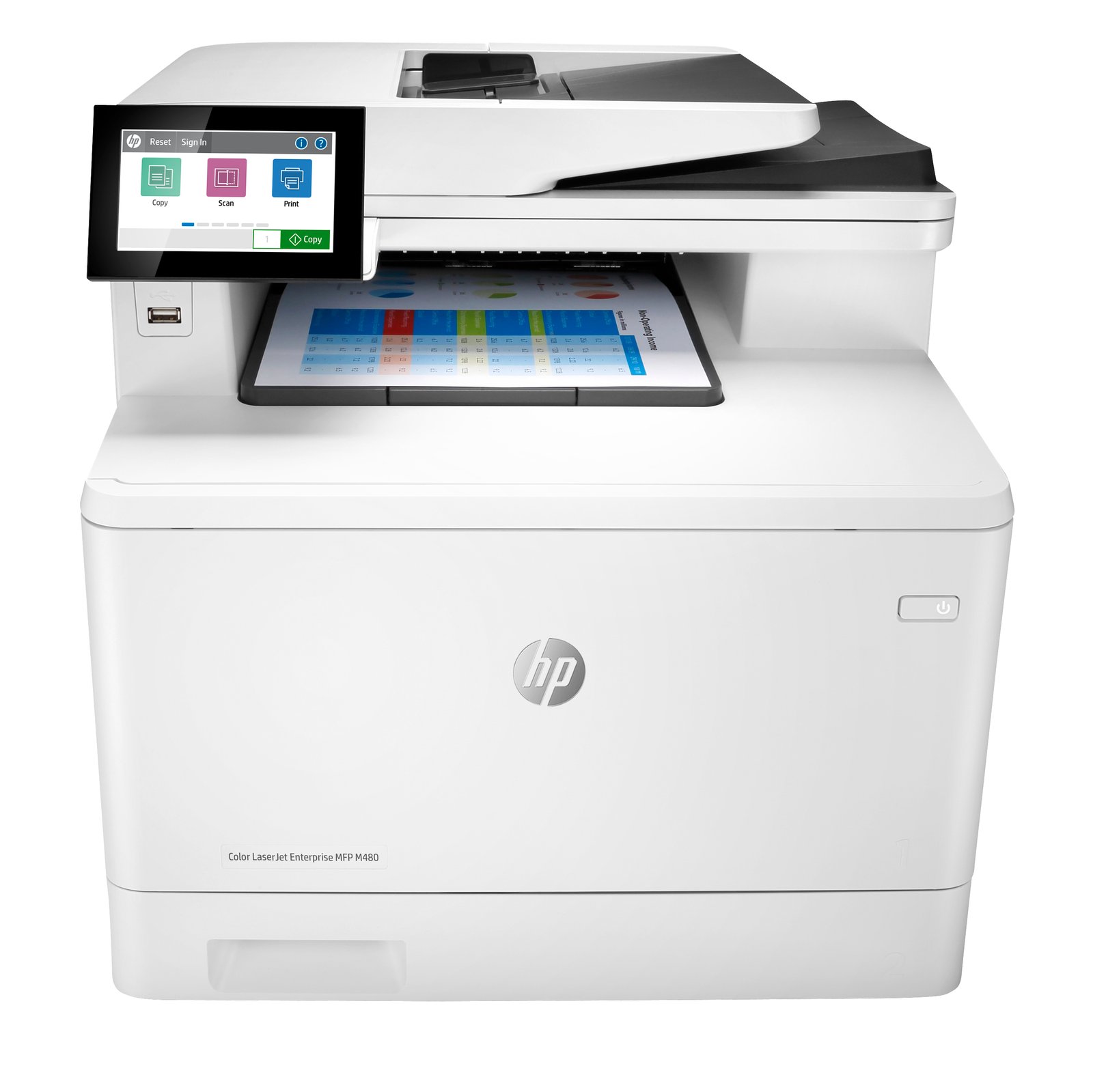 HP Color LaserJet Enterprise M480f Multifunction Printer, Ethernet Only; Copier, Scanner 3QA55A#BGJ