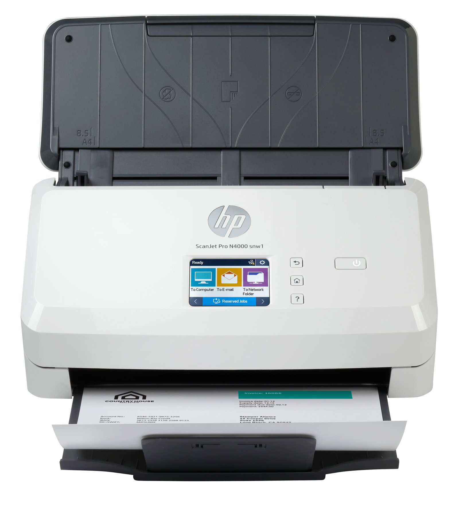 HP ScanJet Pro N4000 snw1 Sheet-fed scanner 600 x DPI A4 Black, White 6FW08A#BGJ