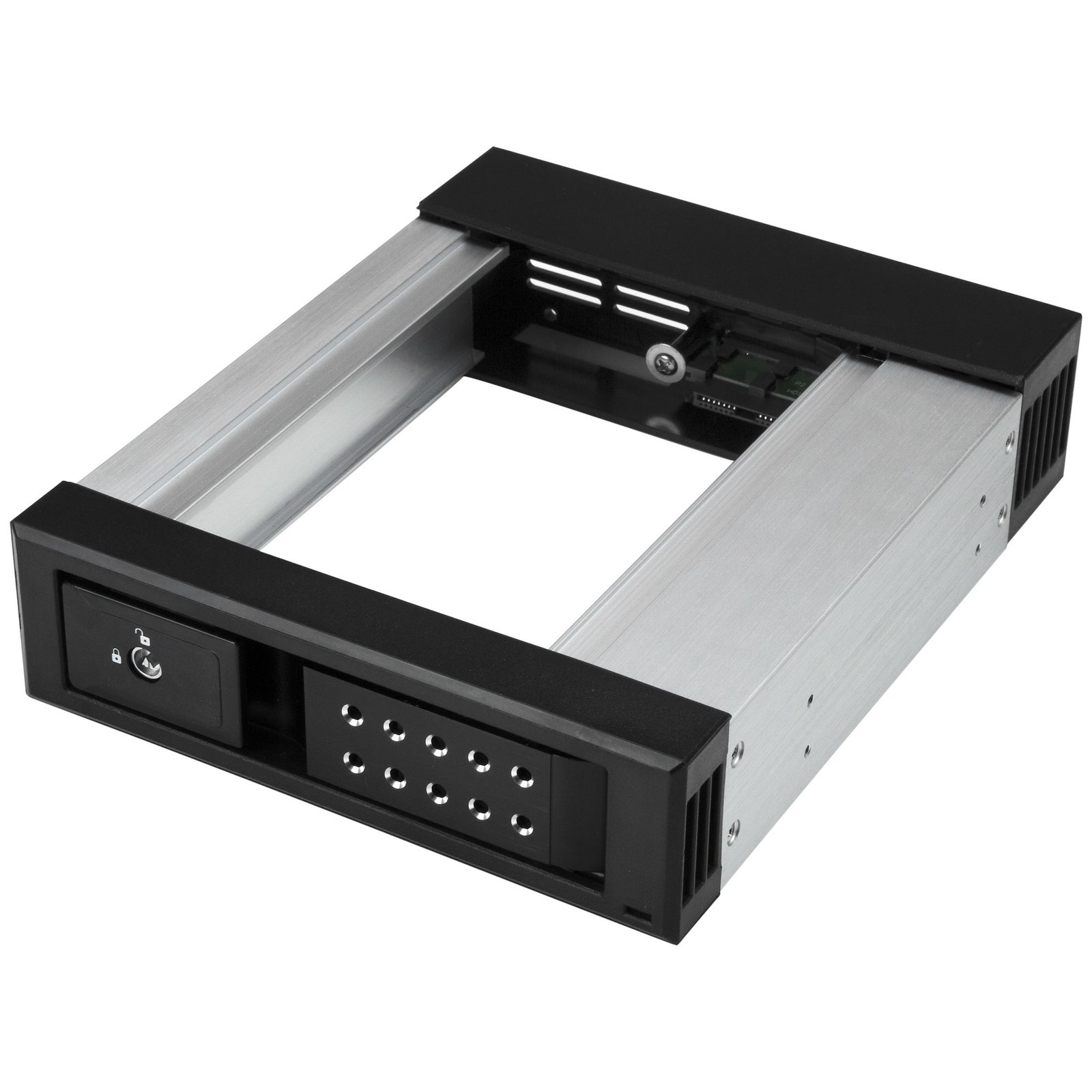 StarTech.com 5.25 to 3.5 Hard Drive Hot Swap Bay - For SATA/SAS Drives - Trayless - Aluminum HSB1SATSASBA