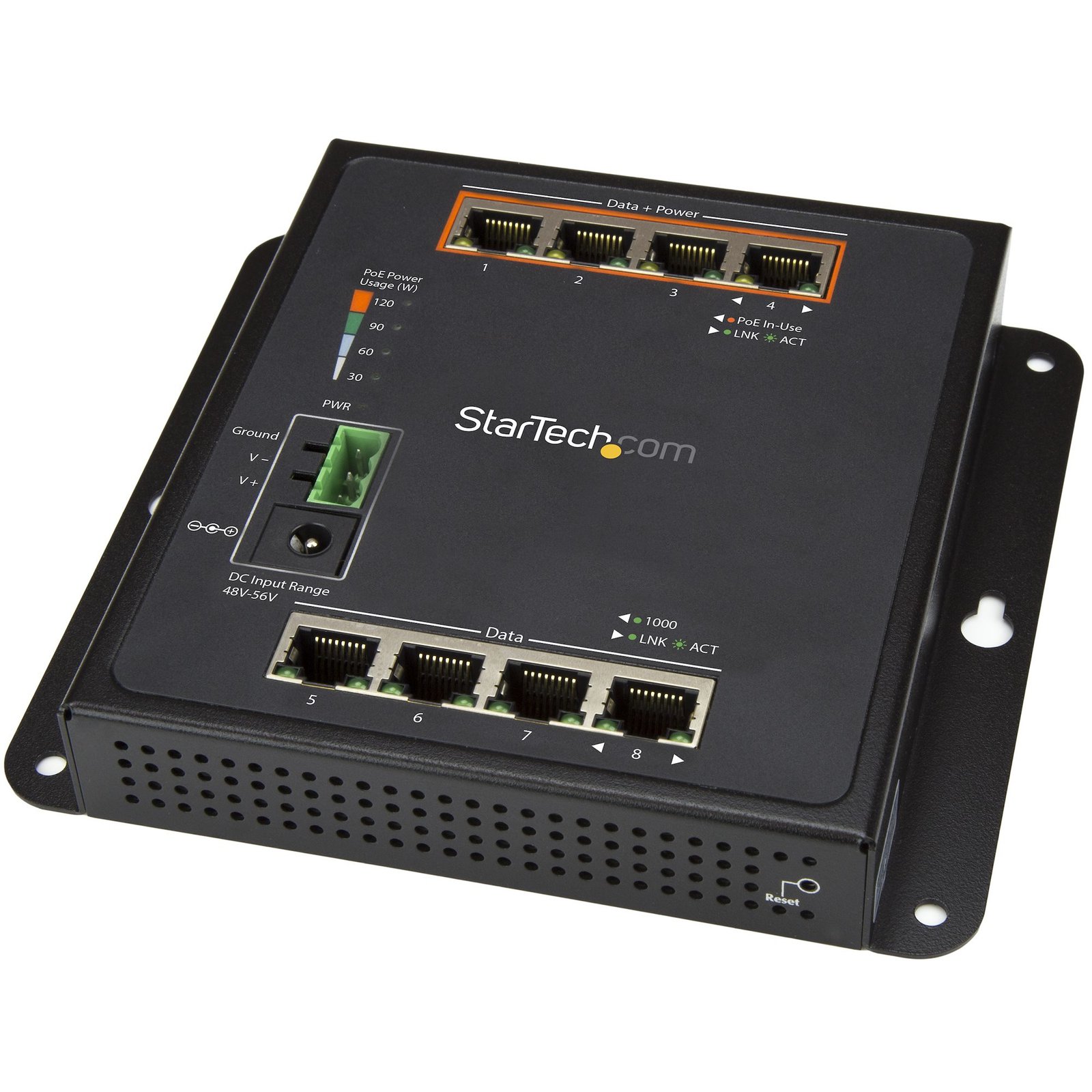 StarTech.com Industrial 8 Port Gigabit PoE Switch - 4 x 30W - Power Over Ethernet - Hardened GbE IES81GPOEW