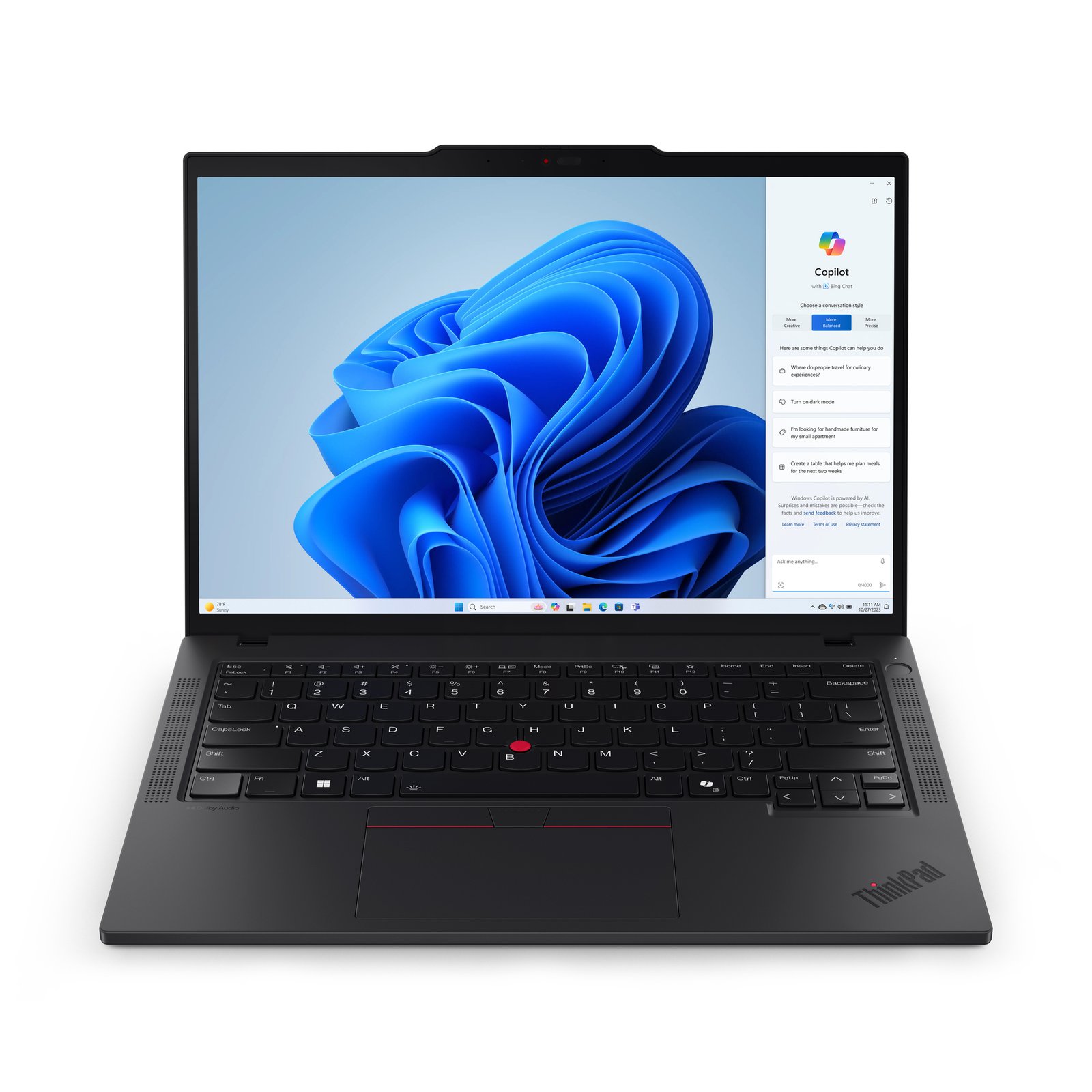 Lenovo ThinkPad T14 Gen 5 (AMD) Ryzen™ 7 PRO 8840U Laptop 35.6 cm (14") Touchscreen WUXGA 32 GB 21MC000HUS