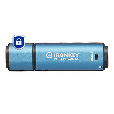 Kingston Technology IronKey 256GB Vault Privacy 50 AES-256 Encrypted, FIPS 197 IKVP50/256GB