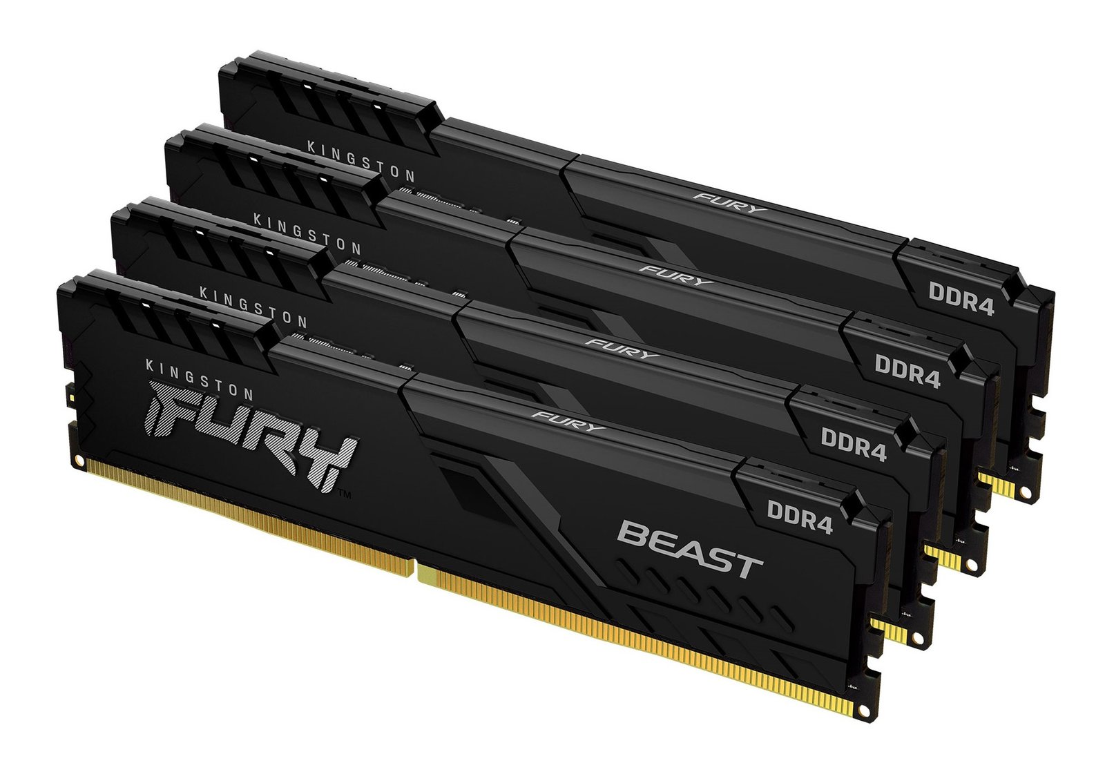Kingston Technology FURY Beast 128GB 3200MT/s DDR4 CL16 DIMM (Kit of 4) Black KF432C16BBK4/128
