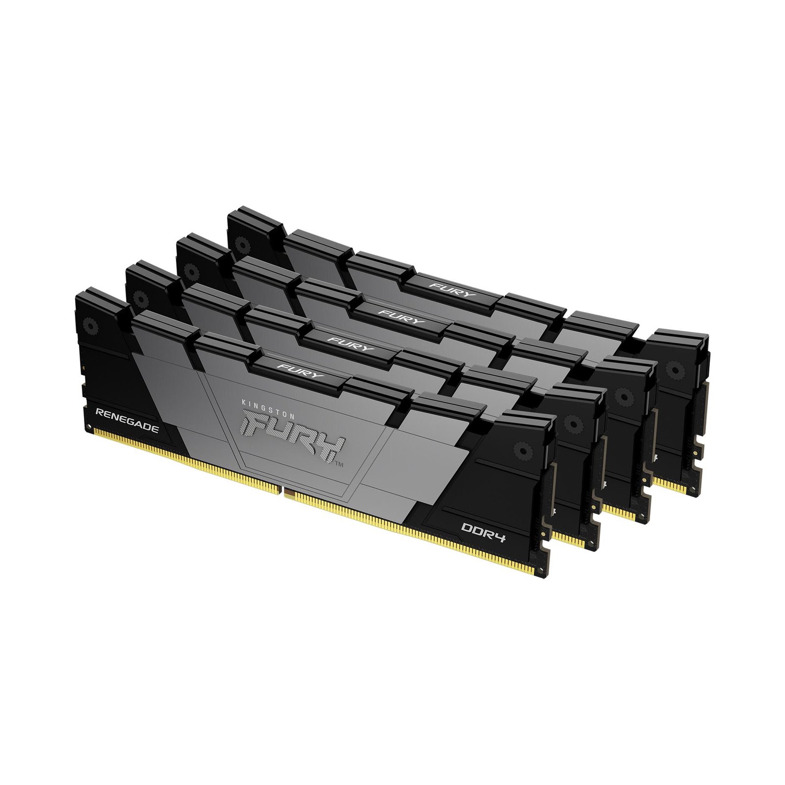 Kingston Technology FURY 64GB 3600MT/s DDR4 CL16 DIMM (Kit of 4) 1Gx8 Renegade Black KF436C16RB12K4/64