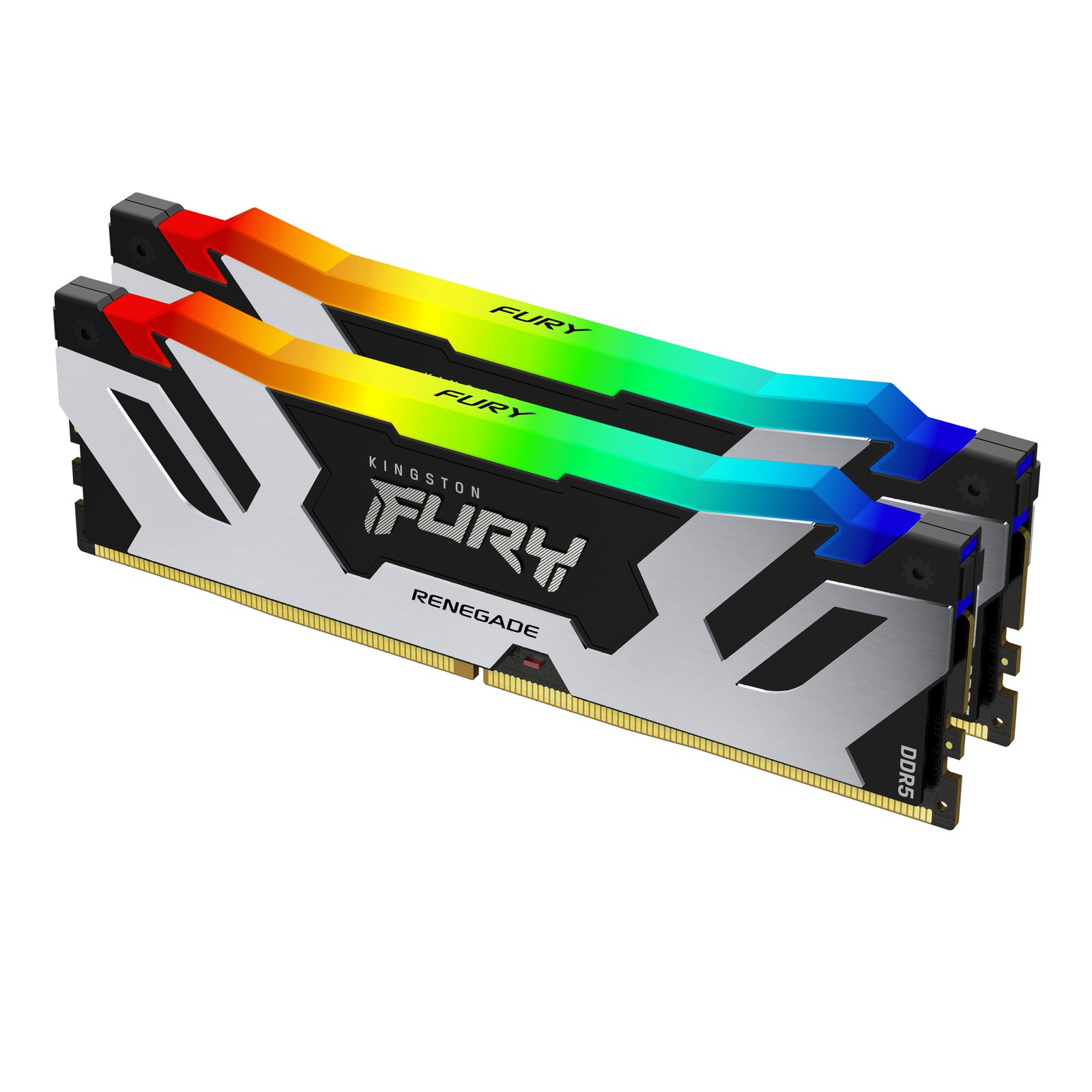 Kingston Technology FURY 48GB 8000MT/s DDR5 CL38 DIMM (Kit of 2) Renegade RGB Silver KF580C38RSAK2-48