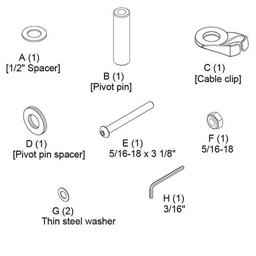 Chief KontourTM KX K1 K2 Hardware Kit, Black KRA241B