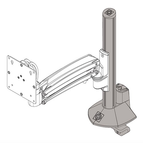 Chief KXC K1C K2C Column Desk Clamp Base Accessory, Silver KRA245S