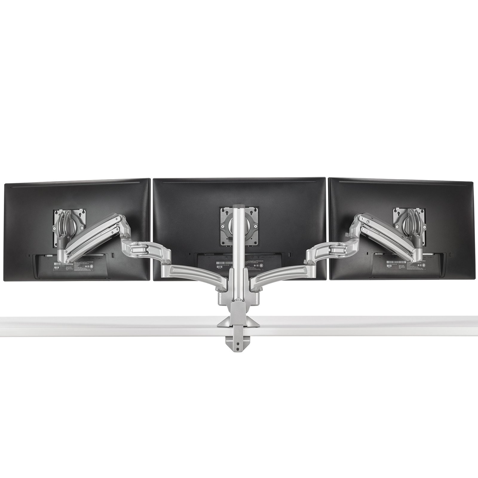 Chief KX Low-Profile Triple Monitor Arms, Column Desk Mount, Silver KXC330S