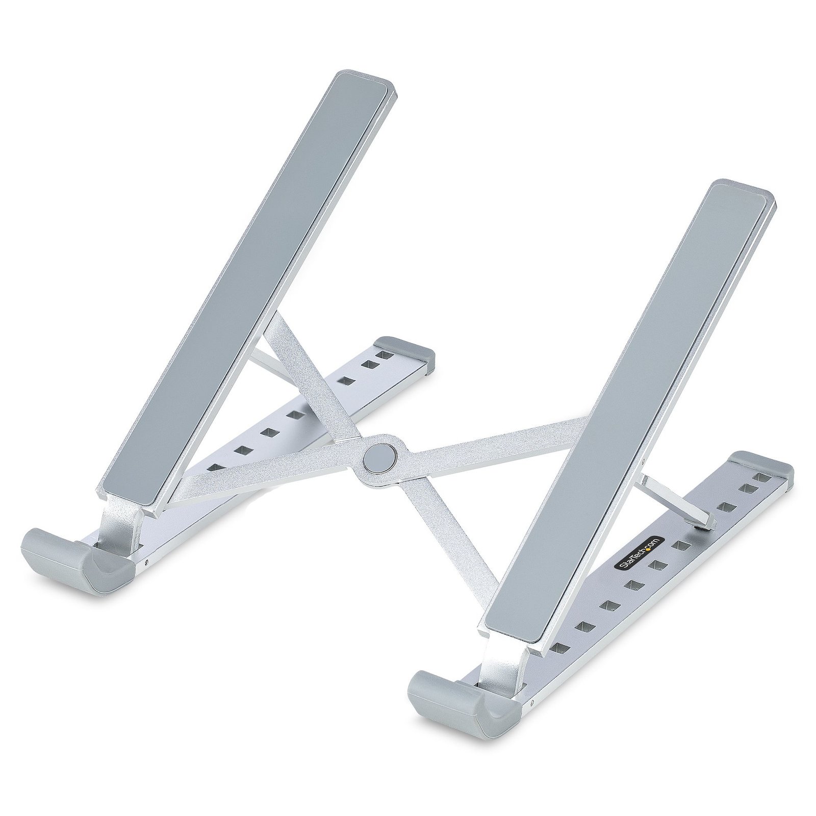 StarTech.com Foldable Laptop Riser Stand, Portable Height Adjustable Ergonomic Ventilated Aluminum LAPTOP-RISER-BAR