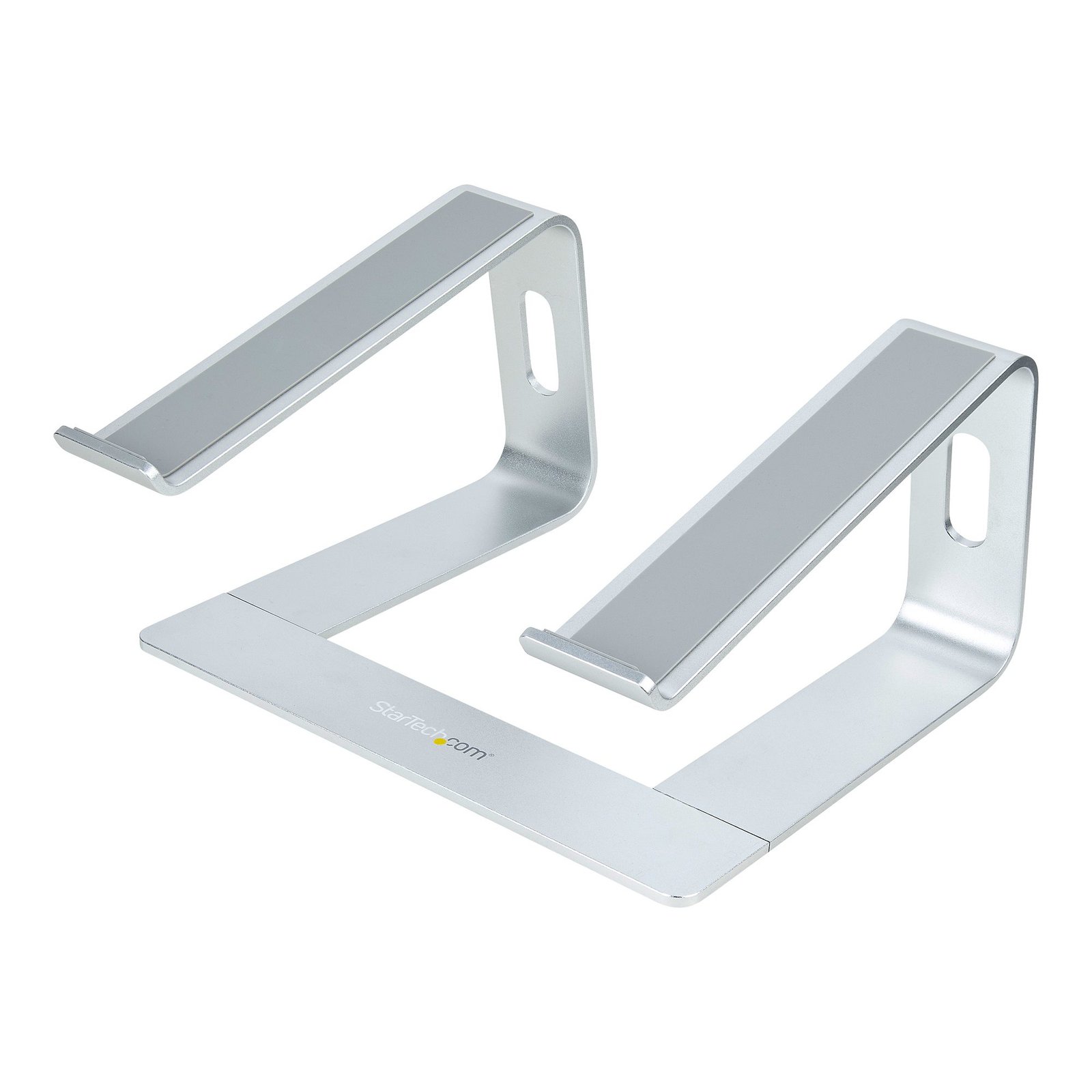 StarTech.com Laptop Stand for Desk, Supports 5kg/11lb, Aluminum, Silver, Ergonomic Riser, Portable LAPTOP-STAND-SILVER