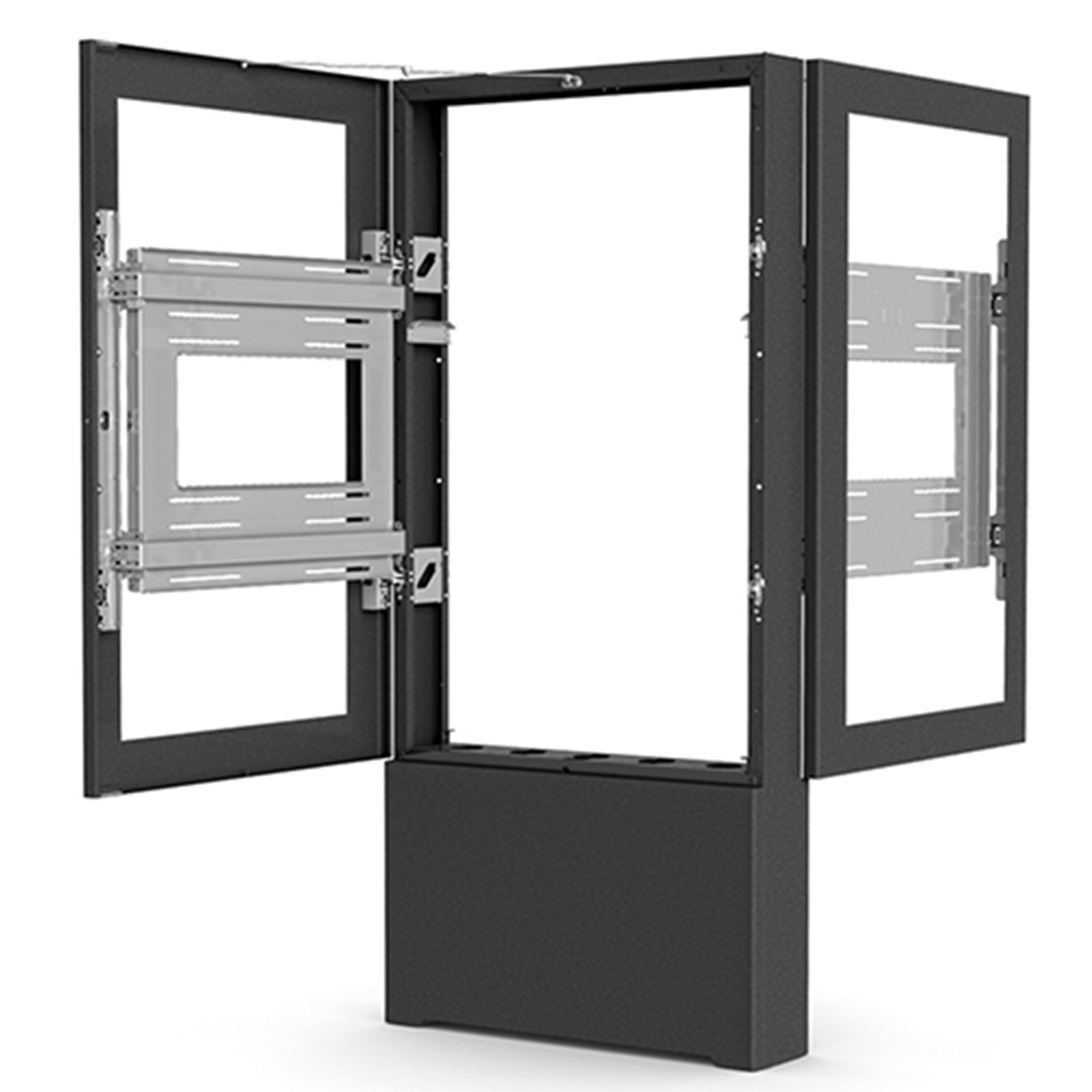 Chief ImpactTM Floor Mounted Back-to-Back Kiosk, Portrait 55" Black LF55UBP-B2B