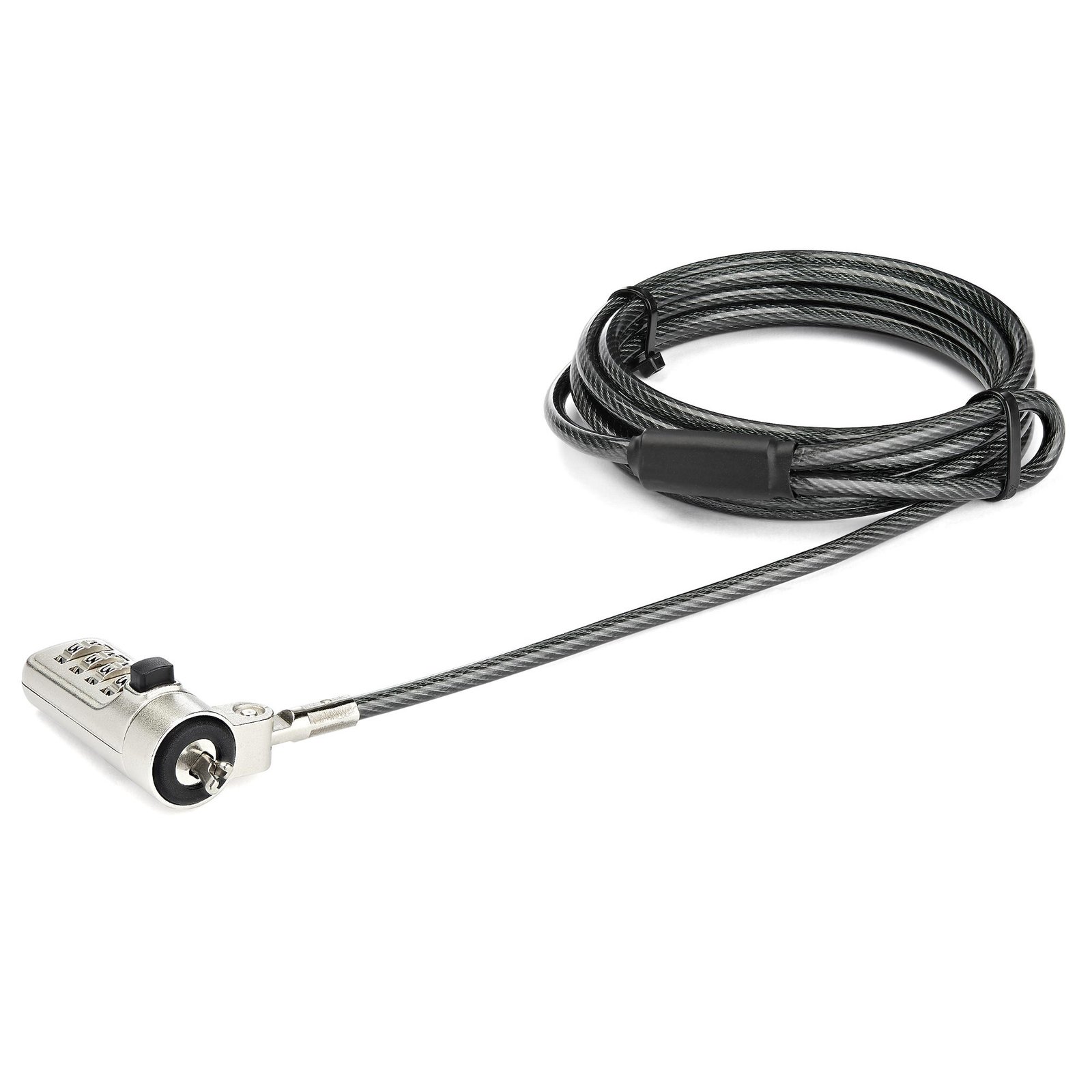 StarTech.com 6.6ft (2m) Laptop Cable Lock - 4-Digit Combination Laptop/Desktop Security for Wedge LTLOCKNBL