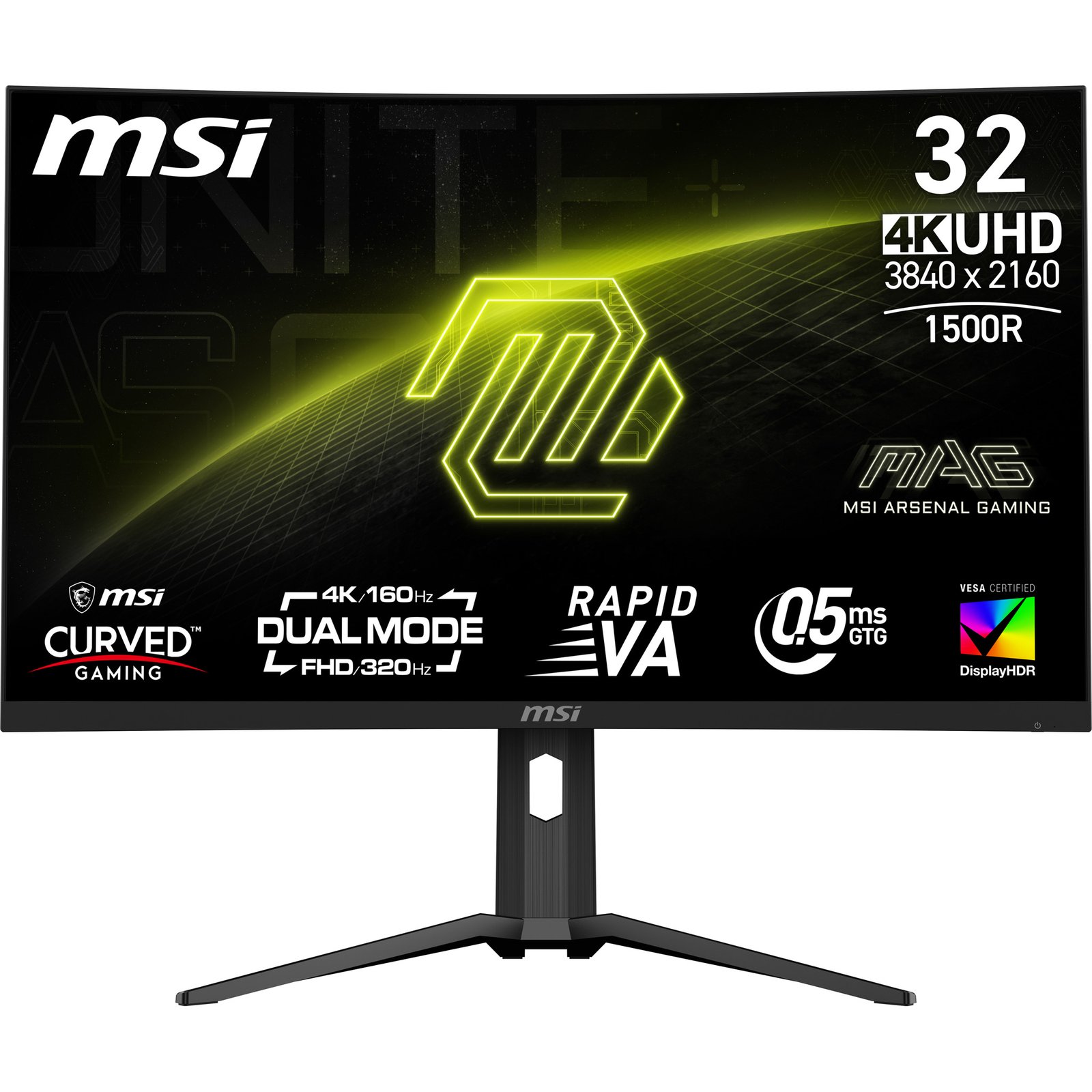 MSI MAG 321CUPDF computer monitor 80 cm (31.5") 3840 x 2160 pixels 4K Ultra HD LCD Black MAG321CUPDF