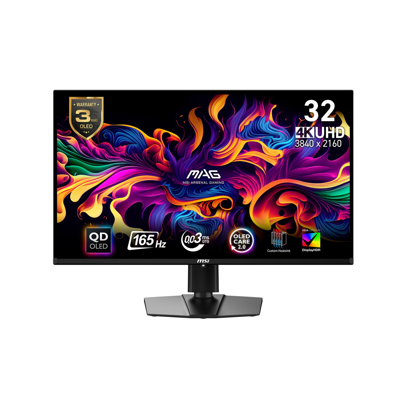 MSI MAG 321UP QD-OLED computer monitor 80 cm (31.5") 3840 x 2160 pixels 4K Ultra HD Black MAG321UPQDOLED