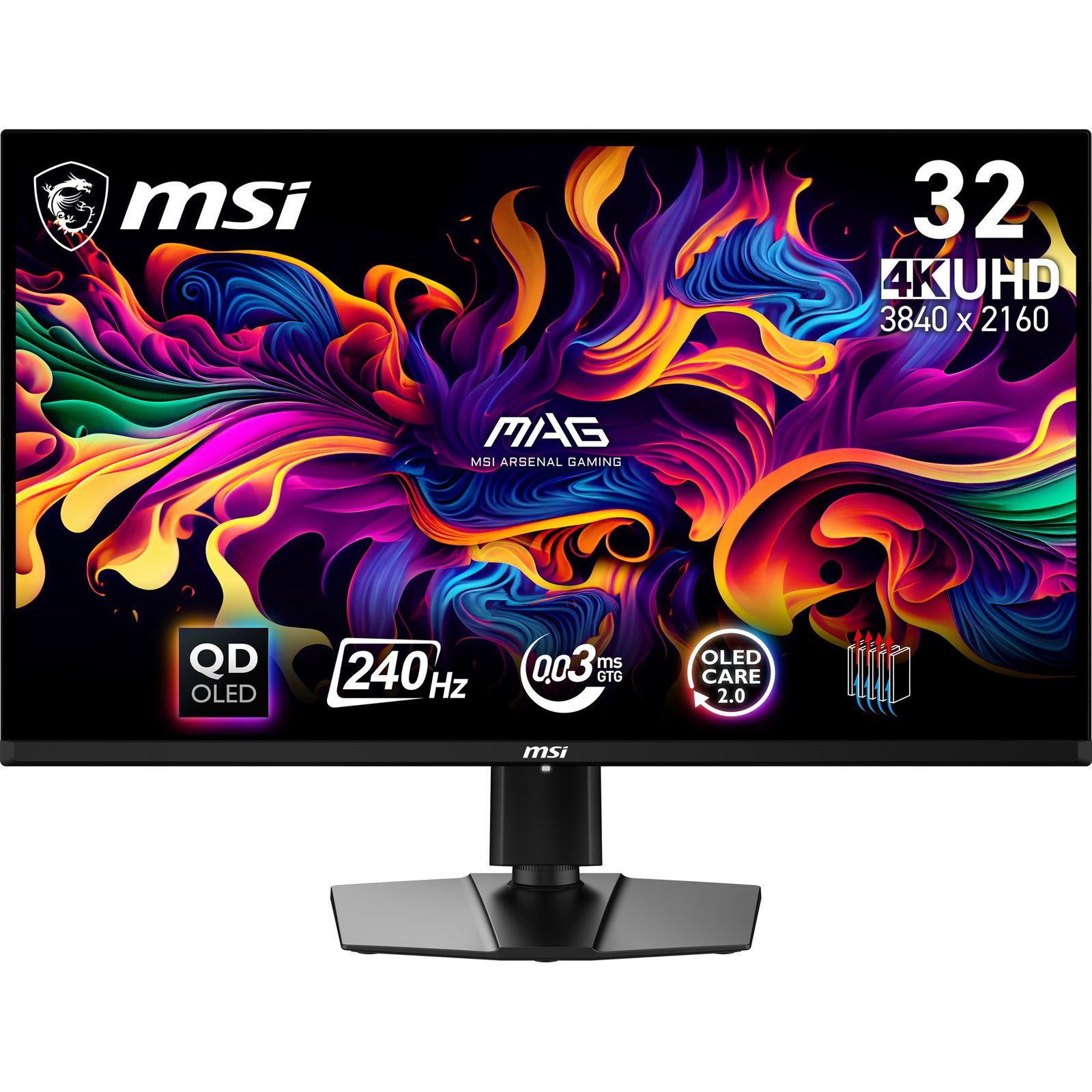 MSI MAG 321UPX QD-OLED computer monitor 80 cm (31.5") 3840 x 2160 pixels 4K Ultra HD Black MAG321UPXQDOLED
