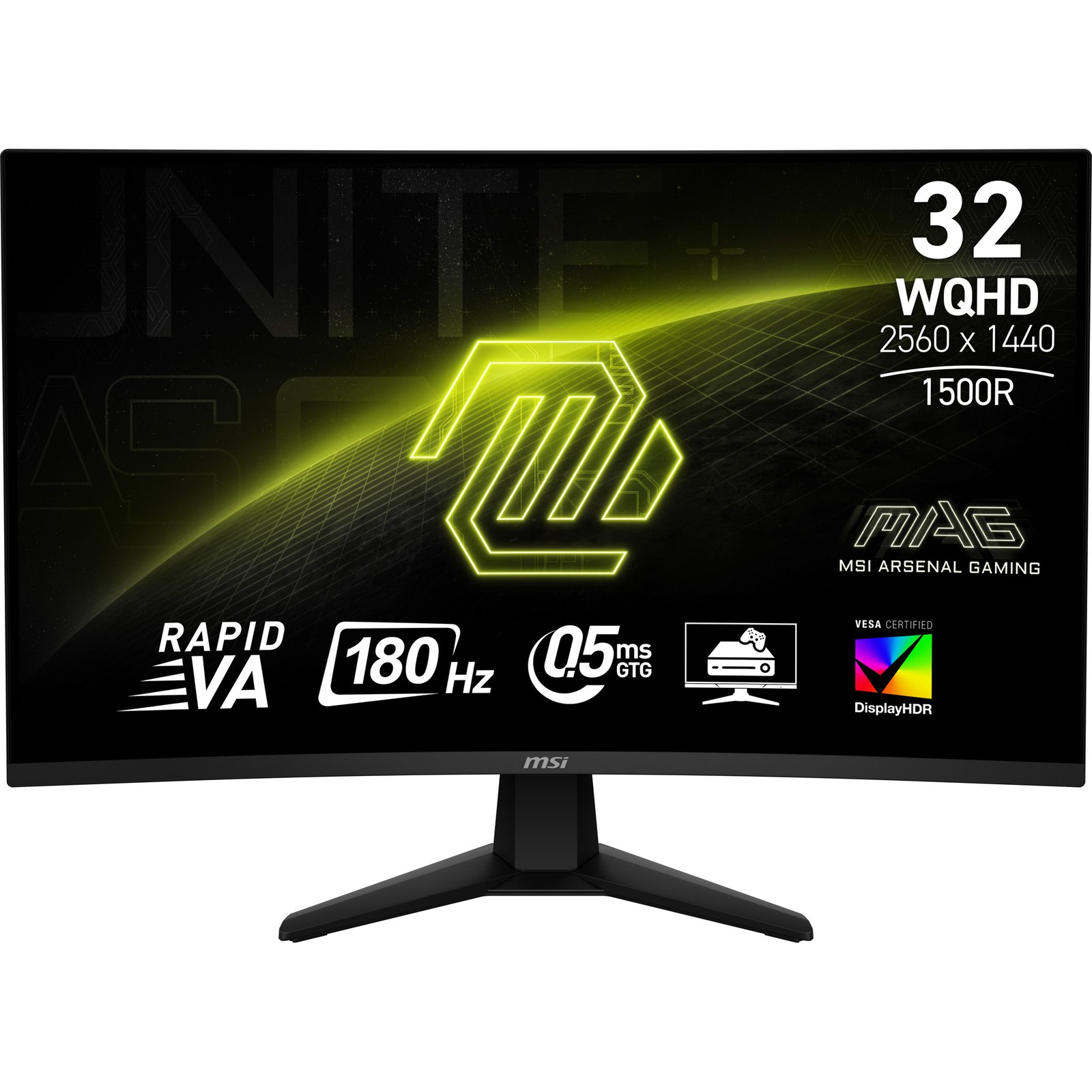 MSI MAG 32CQ6F computer monitor 80 cm (31.5") 2560 x 1440 pixels Wide Quad HD Black MAG32CQ6F