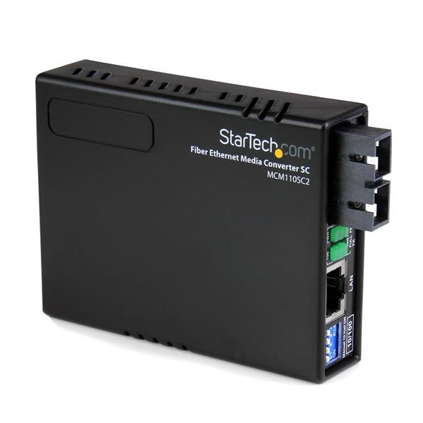 StarTech.com Multi-Mode (MM) SC Fiber Media Converter for 10/100Mbps Networks, Standalone Ethernet MCM110SC2