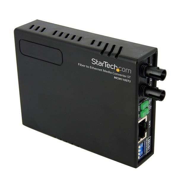StarTech.com Multi-Mode (MM) ST Fiber Media Converter for 10/100Mbps Networks, Standalone Ethernet MCM110ST2