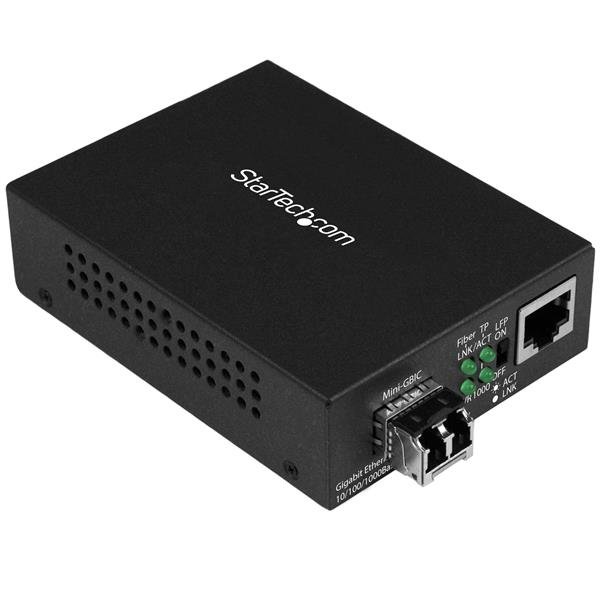 StarTech.com Multi-Mode (MM) LC Fiber Media Converter for 10/100/1000 Networks, Standalone Gigabit MCM1110MMLC