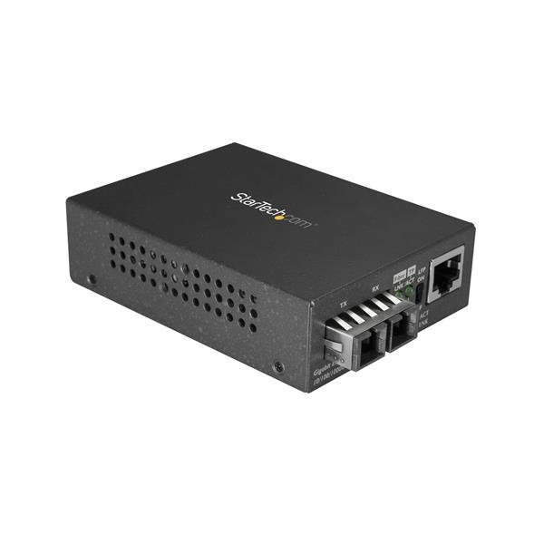 StarTech.com Multi-Mode (MM) SC Fiber Media Converter for 10/100/1000 Networks, Standalone Gigabit MCMGBSCMM055